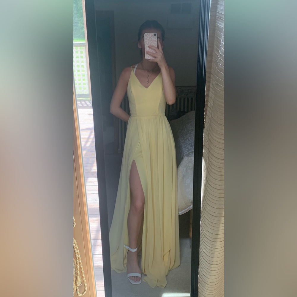 City Triangles S yellow prom dress